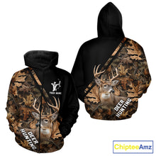 Load image into Gallery viewer, Deer Hunting Camo Custom Name 3D All Over Print Hoodie Basic Brown, Deer Hunting Season NHT352