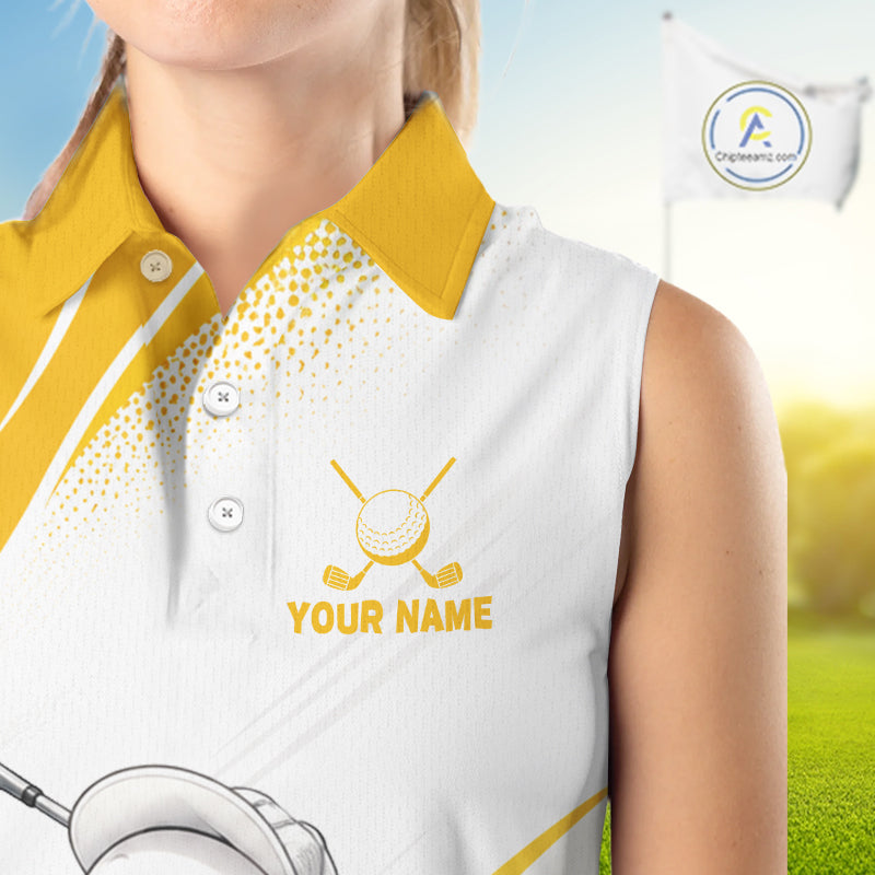 Funny Duck Swing Womens Sleeveless Golf Polo Shirt, Cute Duck Print Shirt, Sporty Animal Golf Gift NHT1220