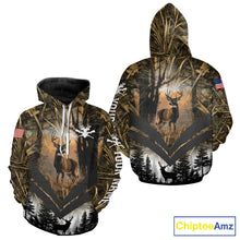 Load image into Gallery viewer, Deer Hunting Shirt US Flag 3D All Over Print, Custom Name Personalized Gift NHT298