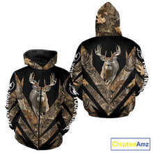 Load image into Gallery viewer, Customized Name Whitetail Deer Hunting Jump Shirt, Hunting Hoodie For Men NHT354