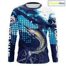 Load image into Gallery viewer, Custom Marlin Long Sleeve Fishing Shirts For Men, Design Marlin Fishing Jerseys NHT466