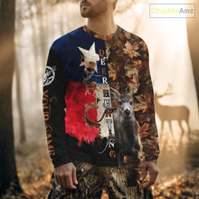 Load image into Gallery viewer, Personalized Deer Hunting Shirt with Texas Flag &amp; Camo For Deer Hunters NHT28