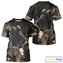 Load image into Gallery viewer, Deer Hunting Grim Reaper Camouflage Shirts for Deer Hunters, Hunting Hoodie For Men NHT358