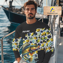 Load image into Gallery viewer, Personalized Walleye Fishing Shirt Long Sleeve, Fishing Shirts For Men NHT413