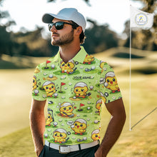 Load image into Gallery viewer, Funny Chicken Golf Polo Shirt For Men, Cute Chicken With Golf Shirts For Team NHT542