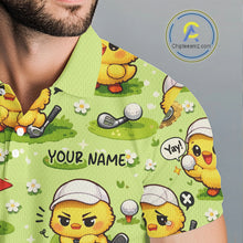 Load image into Gallery viewer, Funny Chicken Golf Polo Shirt For Men, Cute Chicken With Golf Shirts For Team NHT542