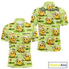 Load image into Gallery viewer, Funny Chicken Golf Polo Shirt For Men, Cute Chicken With Golf Shirts For Team NHT542