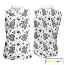 Load image into Gallery viewer, Personalized Poker Sleeveless Womens Golf Polo Shirt Funny Golf Top For Team, Golfer Gift For Womens NHT754