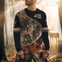 Load image into Gallery viewer, Deer Jumping Shirt Black Camo 3D Custom, Season Deer Hunting, Whitetail Deer Shirt NHT134