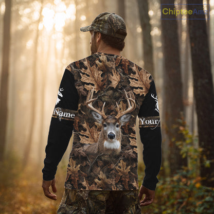 Deer Hunting Hunting Camo Brown Black Customize Name 3D All Over Printed Shirts NHT301
