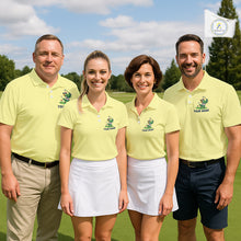 Load image into Gallery viewer, Personalized Womens Golf Polo Shirt Custom Name Funny Green Parrot Design|Yellow NHT1094