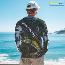 Load image into Gallery viewer, Northern Pike Fishing Shirts Long Sleeve Abstract Green Camo Performance Jersey For Men NHT925