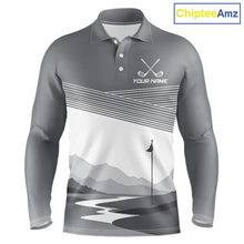 Load image into Gallery viewer, Personalized Golf Polo Shirt Custom Name Golf Club Polo For Men Golf Tournament Apparel|Gray 