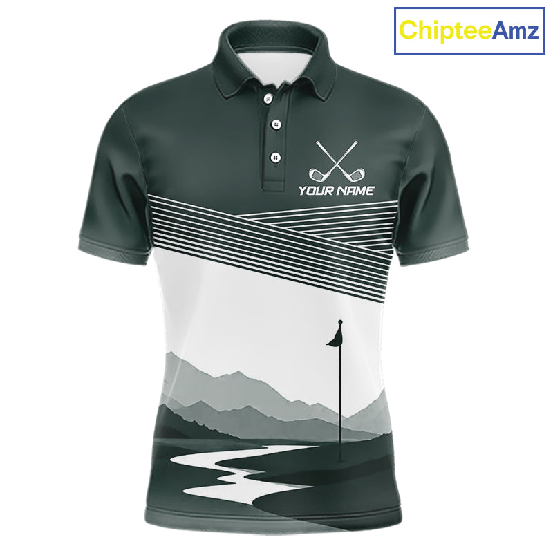 Personalized Golf Polo Shirt Custom Name Golf Club Polo For Men Golf Tournament Apparel|Green 