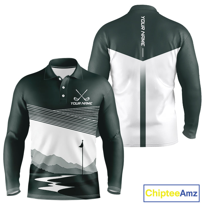 Personalized Golf Polo Shirt Custom Name Golf Club Polo For Men Golf Tournament Apparel|Green 