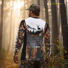 Load image into Gallery viewer, Whitetail Deer Hunting Custom Name Camo Hoodie, Best Deer Hunting Gift For Men NHT368