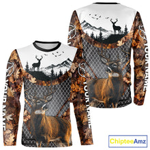 Load image into Gallery viewer, Whitetail Deer Hunting Custom Name Camo Hoodie, Best Deer Hunting Gift For Men NHT368