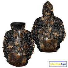 Load image into Gallery viewer, Hunting Camo Hoodie with Majestic Deer Print Outdoor Style, Deer Sweatshirts For Men NHT370