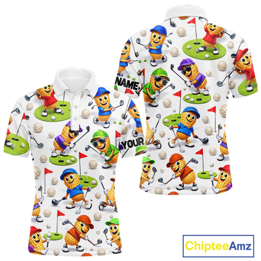 Peanut Golf Polo Shirt For Men, Funny Peanut Golf Shirt Cool Golf Apparel NHT563