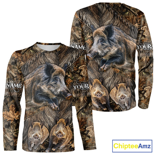 Beautiful Wild Hog Hunting Camouflage 3D All Over Print Shirts Personalized Hunting Gifts NHT147