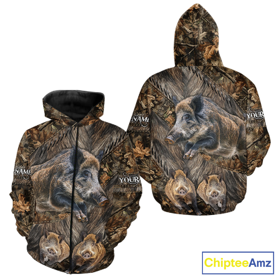 Beautiful Wild Hog Hunting Camouflage 3D All Over Print Shirts Personalized Hunting Gifts NHT147