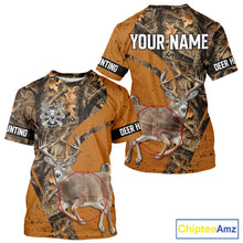 Load image into Gallery viewer, Orange Camo Deer Hunting Shirt, Deer with Scope Silhouette, Whitetail Season NHT238