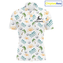 Load image into Gallery viewer, Personalized Tropical Palm Trees Mens Golf Polo Shirts Summers Team Golf Clothes NHT778