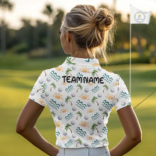 Load image into Gallery viewer, Personalized Tropical Palm Trees Womens Golf Polo Shirts Summers Team Golf Clothes NHT778