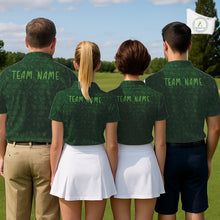 Load image into Gallery viewer, Custom team name golf polo shirt with green leaf pattern, short sleeve NHT938
