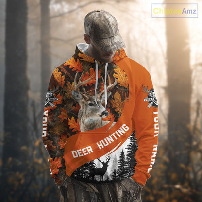 Personalized Deer Hunting Orange Camo Shirts, Season Deer Hunting, Deer Hunting Gift NHT310
