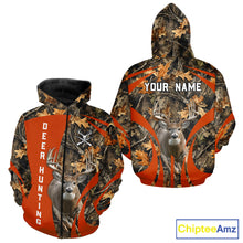 Load image into Gallery viewer, Deer Hunting 3D All Over Printed Orange Autumn Leaves Camo Shirts, Best Hunting Shirt NHT312