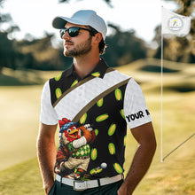 Load image into Gallery viewer, Funny chicken golfer team polo for men with breathable fabric and custom name