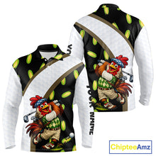 Load image into Gallery viewer, Funny chicken golfer team polo for men with breathable fabric and custom name