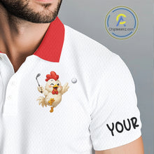 Load image into Gallery viewer, Funny Chicken Golf Polo Shirt Personalized Custom Name Golf Lover Polo For Men NHT948
