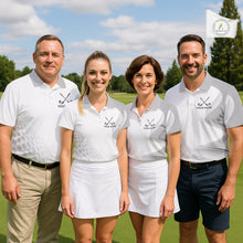 Load image into Gallery viewer, Personalized golf ball polo shirt gray golf pattern custom name golf polo for men