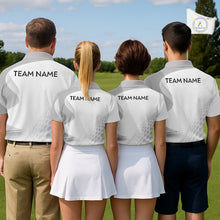 Load image into Gallery viewer, Personalized Golf Ball Polo Shirt Gray Golf Pattern Custom Name Golf Polo For Men NHT950