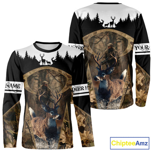 Whitetail Deer Hunting Season Shirt 3D Forest Scene Camo Best Hunting Gift For Hunters NHT48