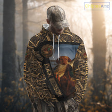 Load image into Gallery viewer, Duck Hunting Shirt Custom Name with Vizsla Dog Camo Hunting Clothes For Duck Hunters NHT153