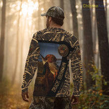 Load image into Gallery viewer, Duck Hunting Shirt Custom Name with Vizsla Dog Camo Hunting Clothes For Duck Hunters NHT153