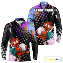 Load image into Gallery viewer, Custom Team Name Crazy Rooster Golf Polo Shirt – Personalized Men’s Performance Golf Jersey