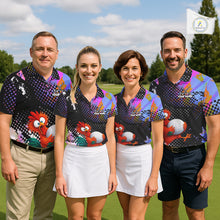 Load image into Gallery viewer, Custom Team Name Crazy Rooster Golf Polo Shirt – Personalized Men’s Performance Golf Jersey
