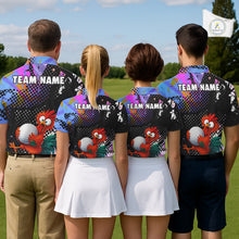 Load image into Gallery viewer, Custom Team Name Crazy Rooster Golf Polo Shirt Personalized Mens Performance Golf Jersey NHT952