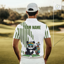 Load image into Gallery viewer, Custom Name Cool Panda Golf Polo Shirt, Funny Bamboo Panda Golfing Apparel NHT956