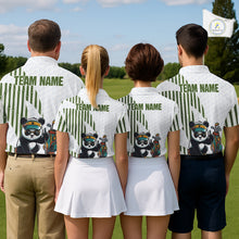 Load image into Gallery viewer, Custom Name Cool Panda Golf Polo Shirt, Funny Bamboo Panda Golfing Apparel NHT956