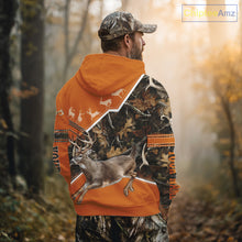Load image into Gallery viewer, Deer Hunting Big Game Orange Camo Forest Custom Name 3D All over print shirts, Hunting Shirt NHT158