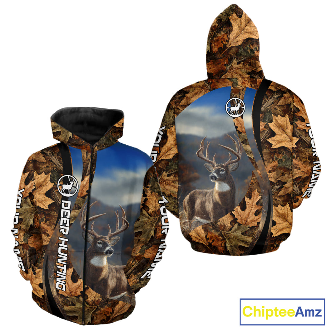 Personalized Deer Hunting Shirt 3D All Over Print with Fall Season Camo Hunting Clothes NHT253