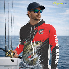 Load image into Gallery viewer, Crappie Fishing Long Sleeve Hooded Tournament Shirts, Personalized Crappie Fishing Jerseys NHT586