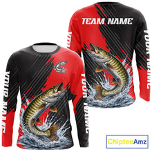 Load image into Gallery viewer, Musky Fishing Long Sleeve Tournament Shirts, Personalized Musky Fishing Jerseys NHT588