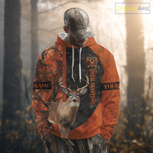 Load image into Gallery viewer, Whitetail Deer Hunting Orange Camo 3D All Over Printed Shirt, Custom Name Hunting Shirt NHT259