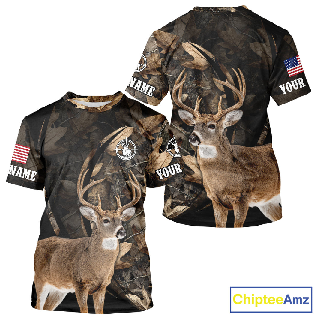 Deer Hunting Shirt Brown Camo 3D All Over Print, Hunting Clothes for Deer Season NHT260
